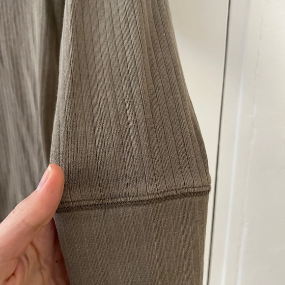 Intimately Free People The Rickie top army green long sleeve ribbed mock neck - Picture 5 of 8